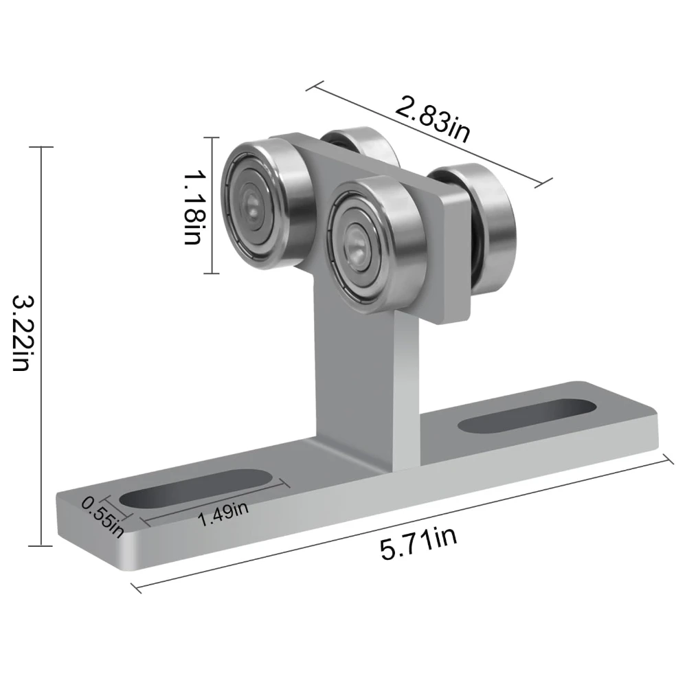 Rullo di installazione per paranco elettrico da 2 pezzi da utilizzare con larghezza 1-5/8" e tutto da 1-5/8" o carrello a 4 ruote con puntone più alto