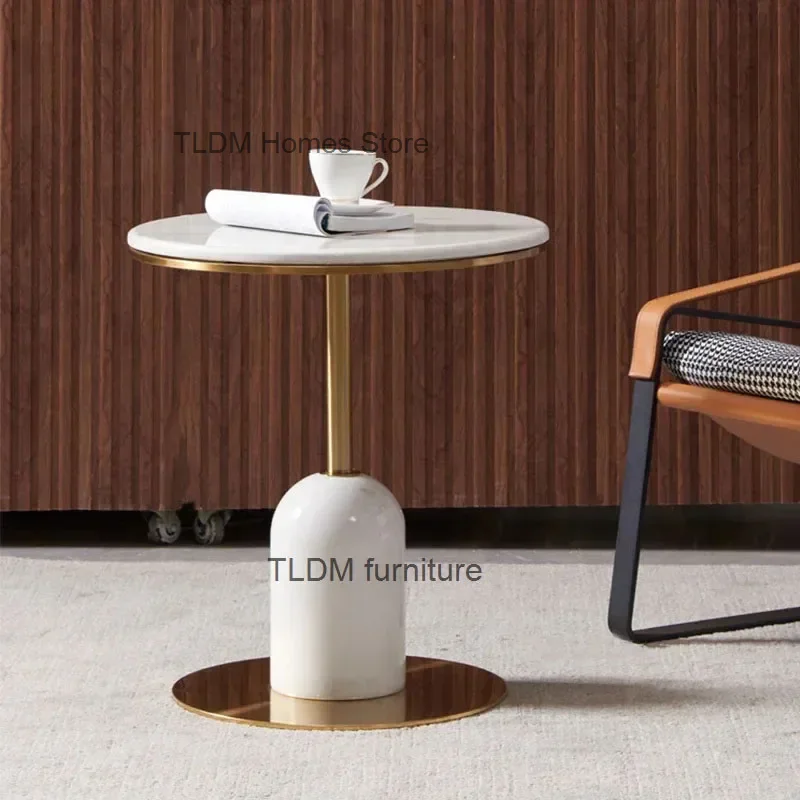 Moderne minimalistische salontafels marmeren woonkamermeubilair lichte luxe bank bijzettafel hotel creatief huis kleine ronde tafel