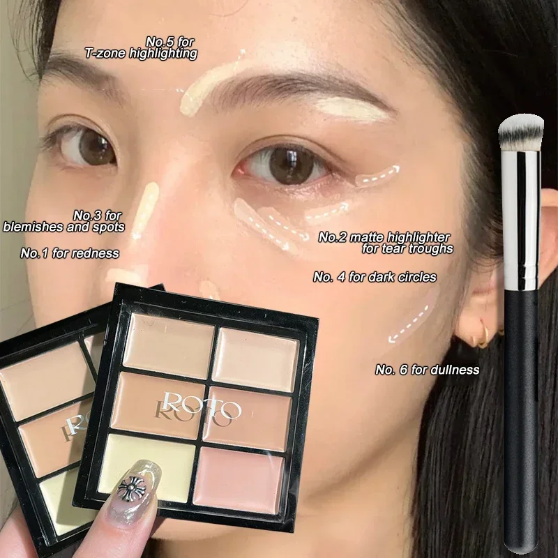 Multifunction Concealer Palette Cream Texture Covers Acne Marks Dark Circles Face Makeup Matte Lasting Brighten Face Cosmetics