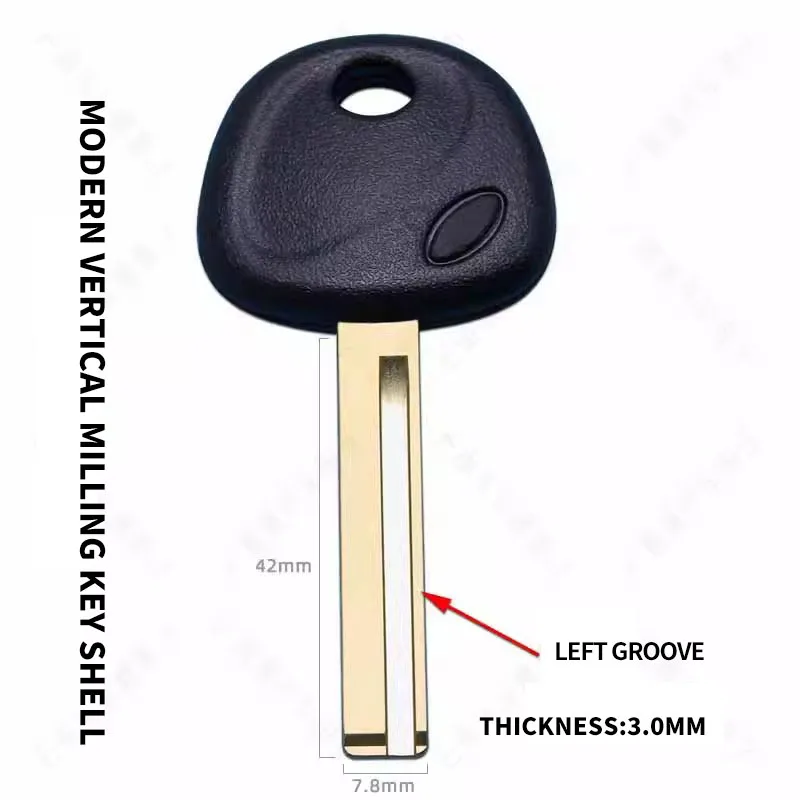 for Modern vertical milling key left slot without chip slot with fine car key blank rubber handle secondary key shell