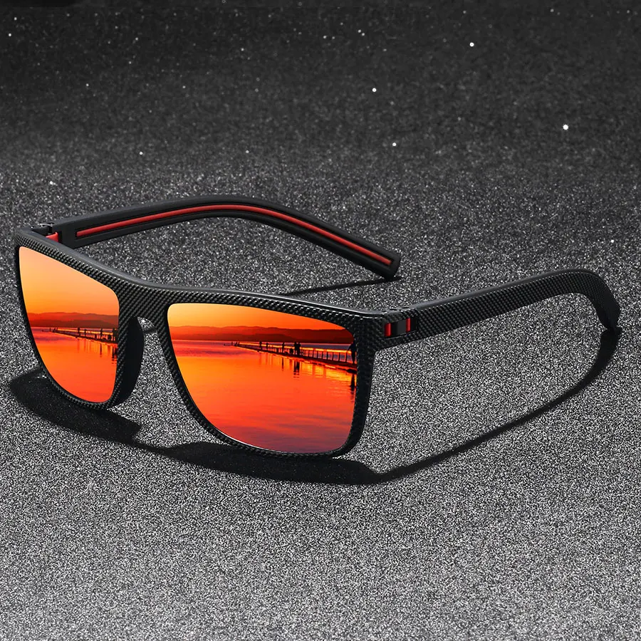 Classic Vintage Check Pattern Square Polarized Sunglasses Men Women Fashion Fishing Driving Man Sun Glasses UV400 Retro Eyewear