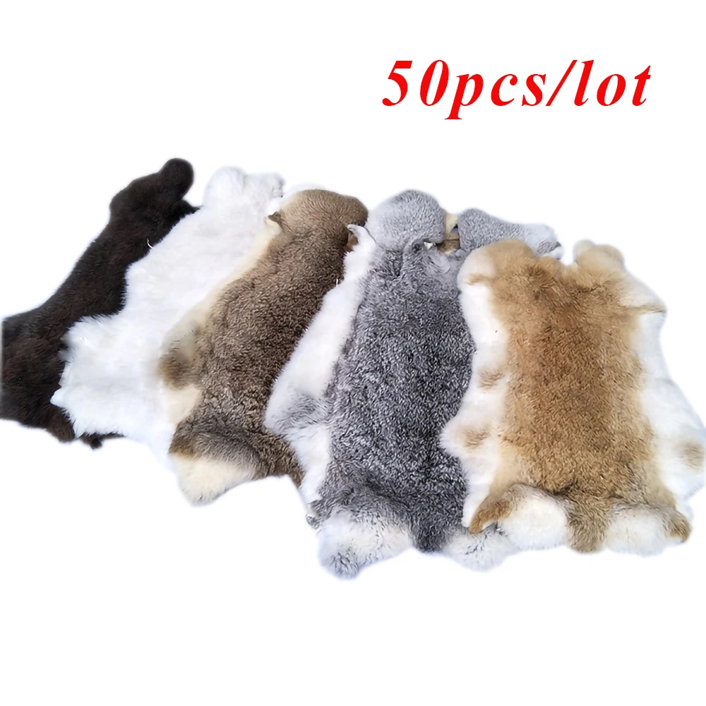 

Natural Genuine Rabbit Fur, Fluffy Rabbit Leather, Garment Accessories, Desk, Home Decor, 50Pcs per Lot