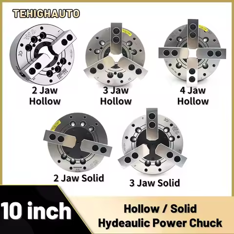 Hollow/solid Hydraulic Oil Power Chuck 10 Inches 254Mm 2/3/4Jaws A8 Flange Workholding Chuck for CNC Machining Center
