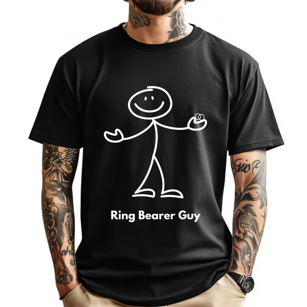 

Ring Bearer Guy Ring Security Dude Wedding Party Graphic T Shirts 100% Cotton Free Shipping Clothes T Shirts Oversized