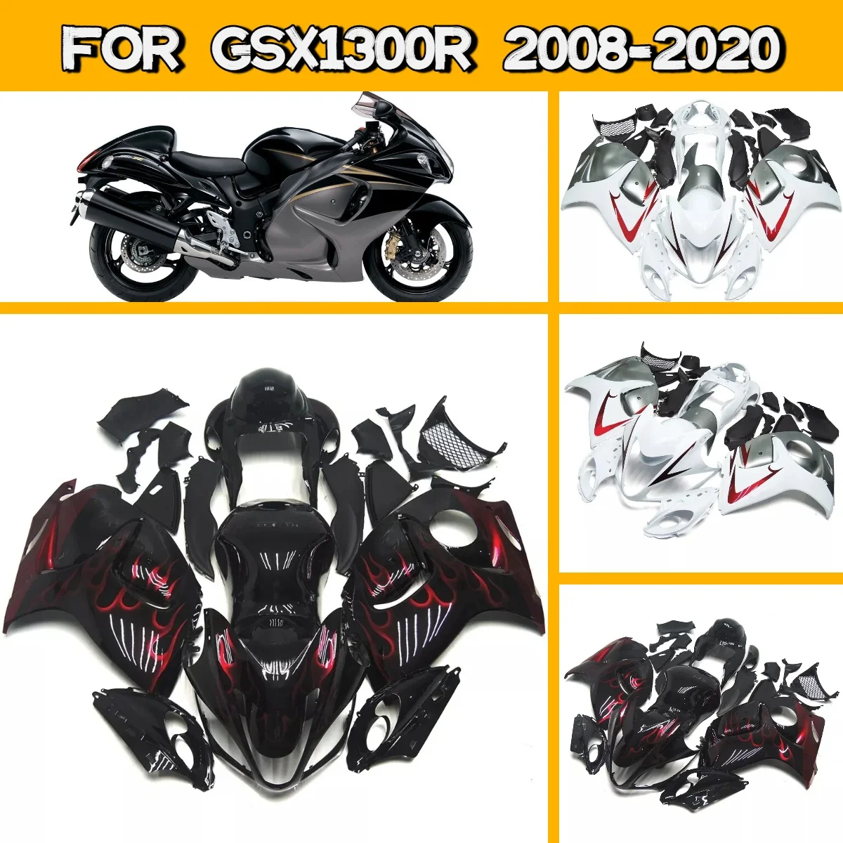 

Aftermarket Fairing Kit for 2008-2020 Suzuki GSX1300R Motorcycle Full ABS Fairings Body Panels 08-20 GSX 1300R