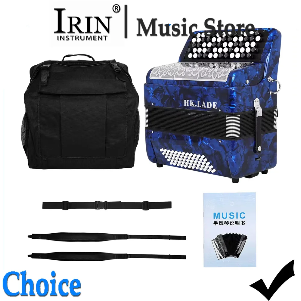 HK·LADE Bayan Accordion 62 Keys 60 Bass Bayan Accordion for Beginner Learning Set with Backpack Strap Keyboard Instrument Parts