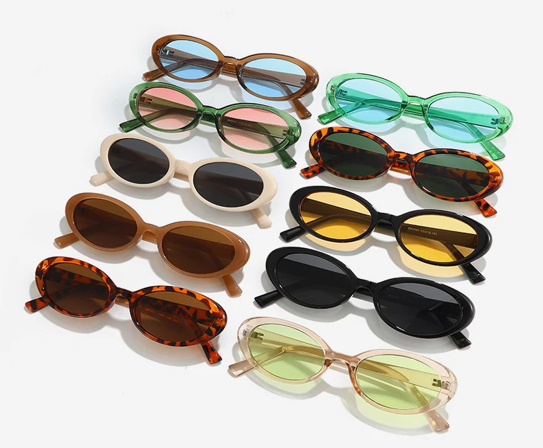 Retro Vintage Oval Sonnenbrille Frau 2024 Marke Designer Runde Sonnenbrille Männer UV400 Punk Stil Luxus Brillen Weibliche Oculus – Detail 3
