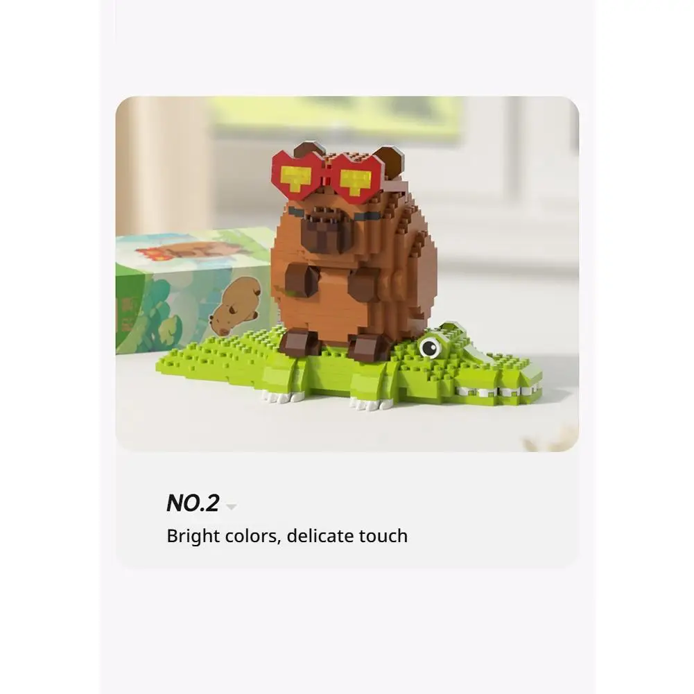 Animali adorabili dei cartoni animati Nanobricks Capibara Micro Diamond Block Modello di costruzione Mattoni da costruzione Giocattoli educativi per il regalo dei bambini