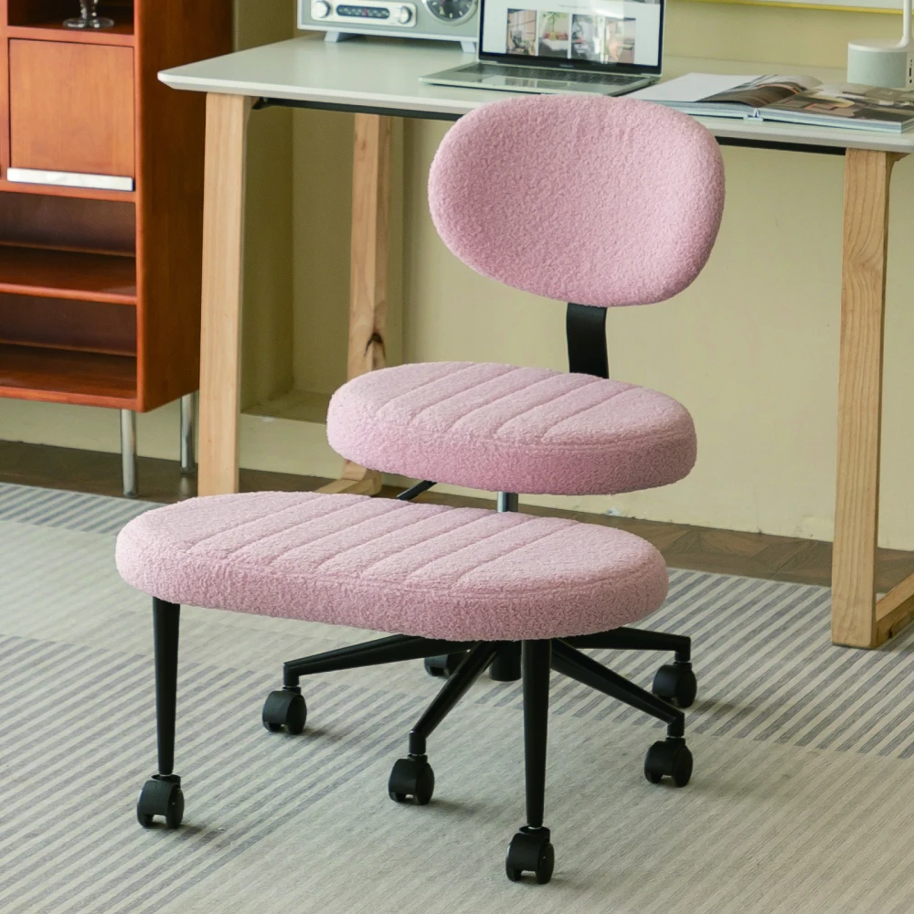 Chaise de bureau en velours pour la maison – Fauteuil pivotant réglable en hauteur avec repose-pieds intégré innovant 360° °   Drehbar
