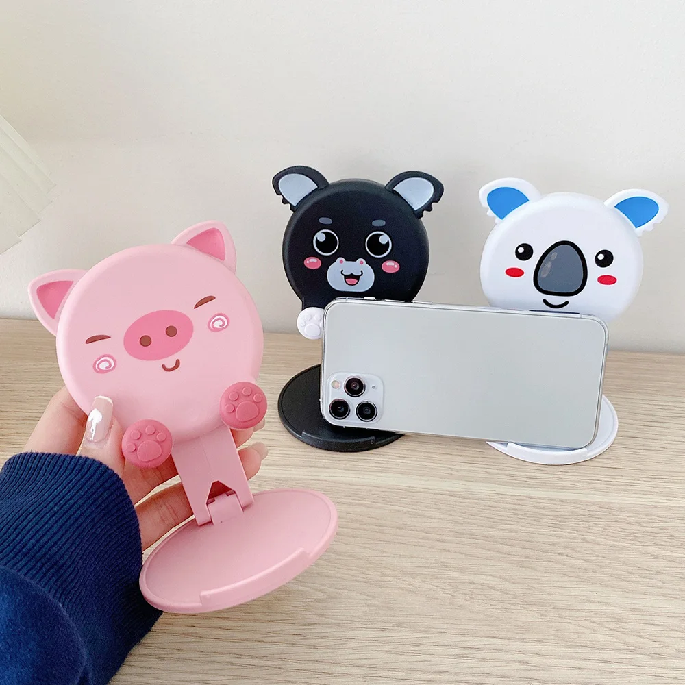 Cute Animal Desktop Phone Stand Foldable Adjustable Smartphone Holder Desk Cellphone Kickstand Universal Desktop Phone Bracket