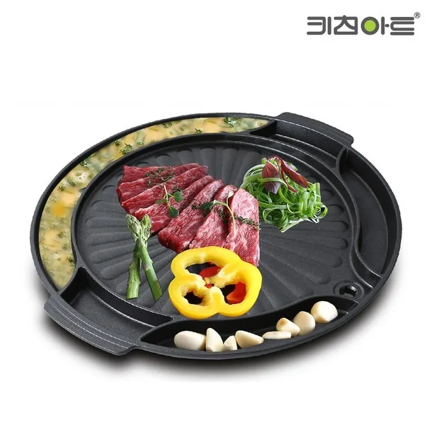 Multi-round grilled pan with egg-steamed in the best-in-one stone quadruple coating