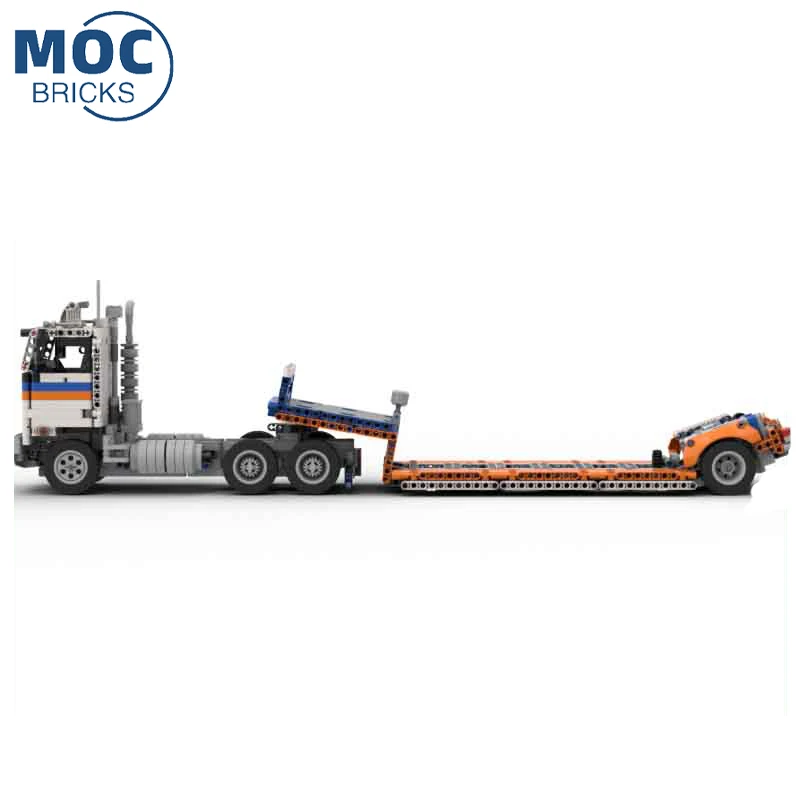 MOC Super Car Series Semi-Truck Trailer Model Assemble Building Blocks Technology Bricks Toys Set Children's Christmas Gifts