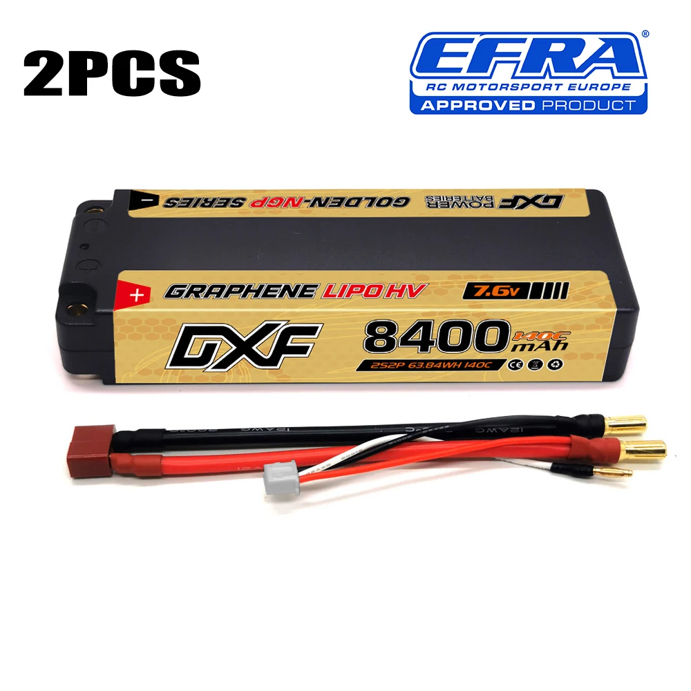 DXF 2S 7,6V 5mm Bullet Graphene 9200mah 8000mah 7200mah 8400mah 10000mah Lipo Batterie Wettbewerb Short-Pack für RC 1/10 Auto