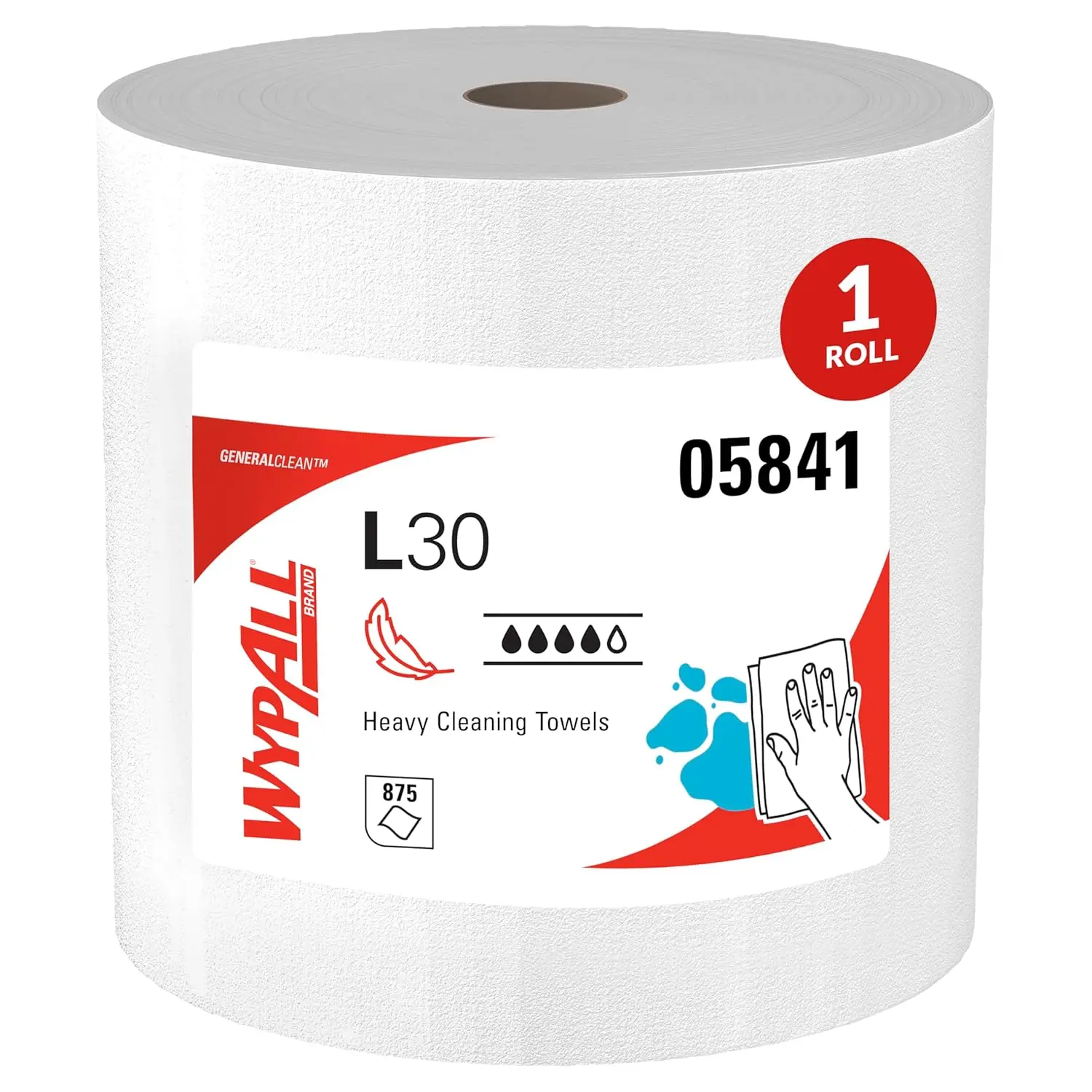 

Heavy Duty Cleaning Wipes, Jumbo Roll of 875 Sheets, Strong and Soft Bulk Paper Wipers for General Use