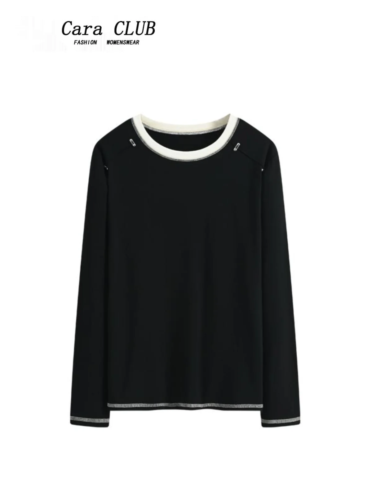 

Женская футболка CaraCLUB больших размеров с длинным рукавом, весенняя, свободного кроя, скрывающая живот, модный топ в корейском стиле, прямой крой