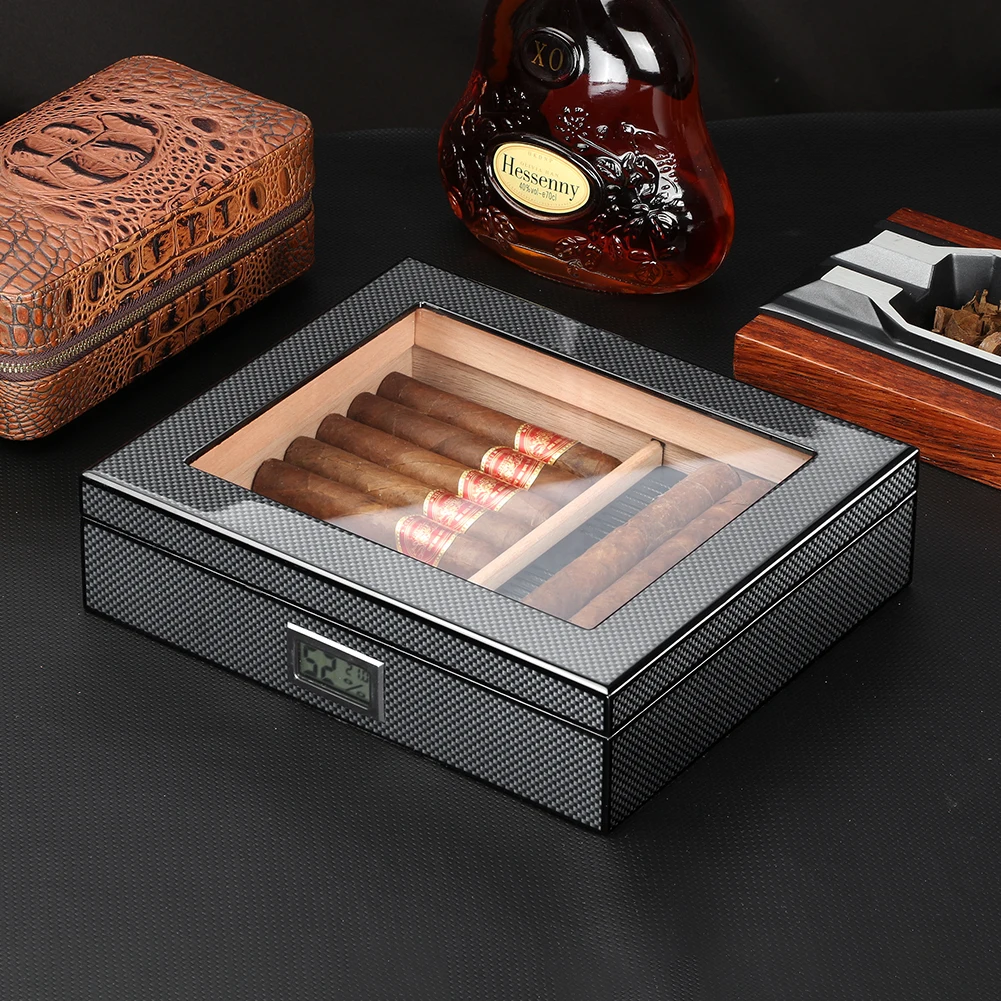 

GALINER Humidor Cigar Box Luxury Case Cedar Wood With Portable Hygrometer Digital Humidifier Outdoor Cigar Case Travel