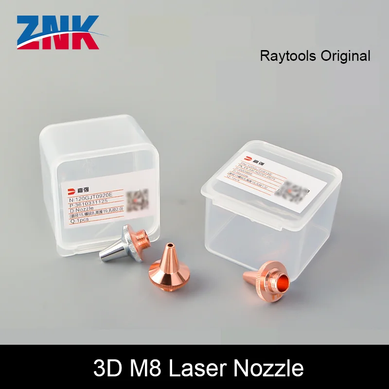 

ZNK 10PCS Raytools Original 3D Laser Nozzle M8 D15 H19mm Cutting Nozzle Single&Double Layer For BT210S BM111 BM112 BM109 WSX