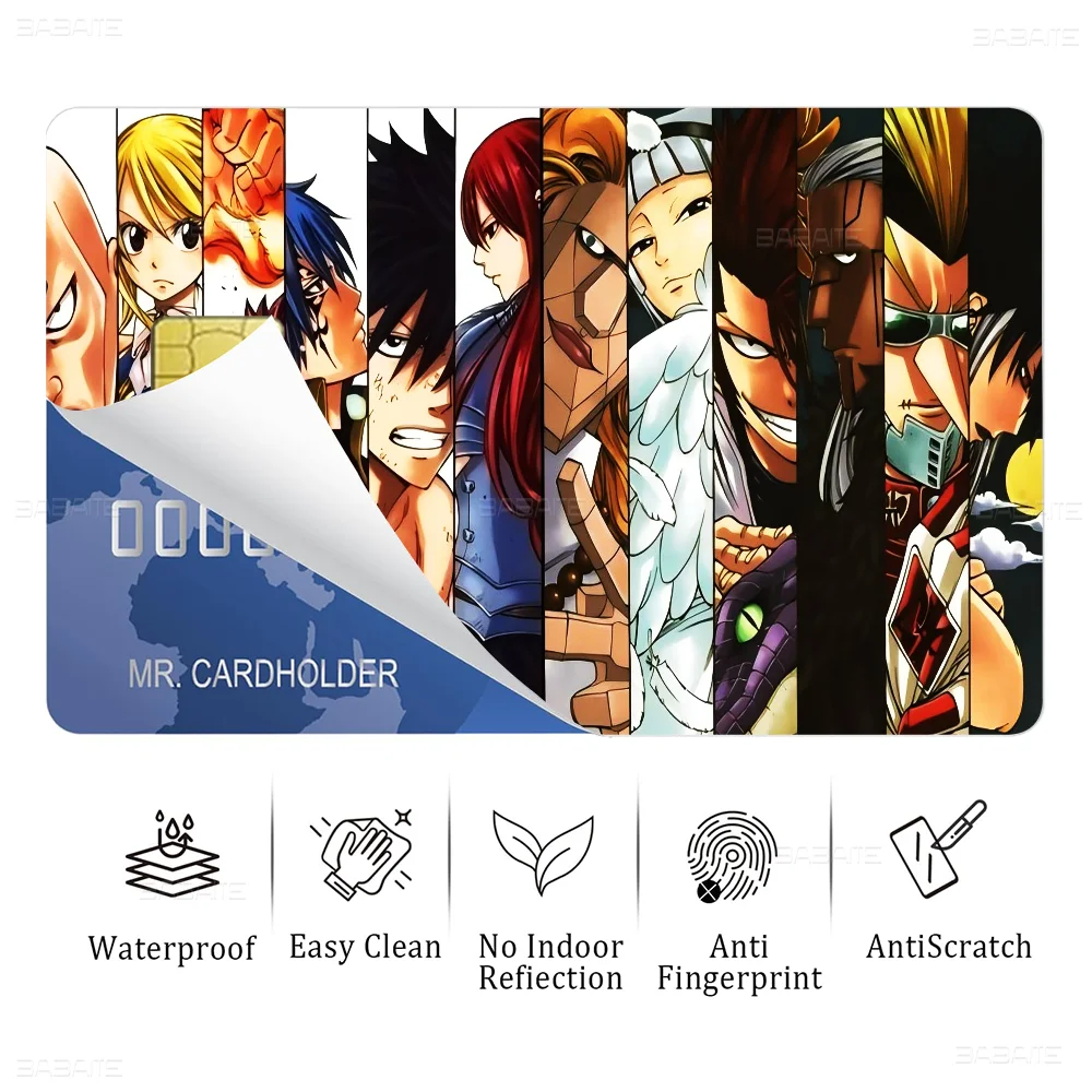 Anime Fairy Tail Fashion Matte Gold Silver Black Matte Film Skin Sticker Tape For Bank Credit Debit Card