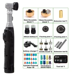 Cordless Mini Car Polisher 12V Battery-powered Polishing Machine Car Body  Detailling Polishing RO/DA Tools 5000rpm & 2 Battery