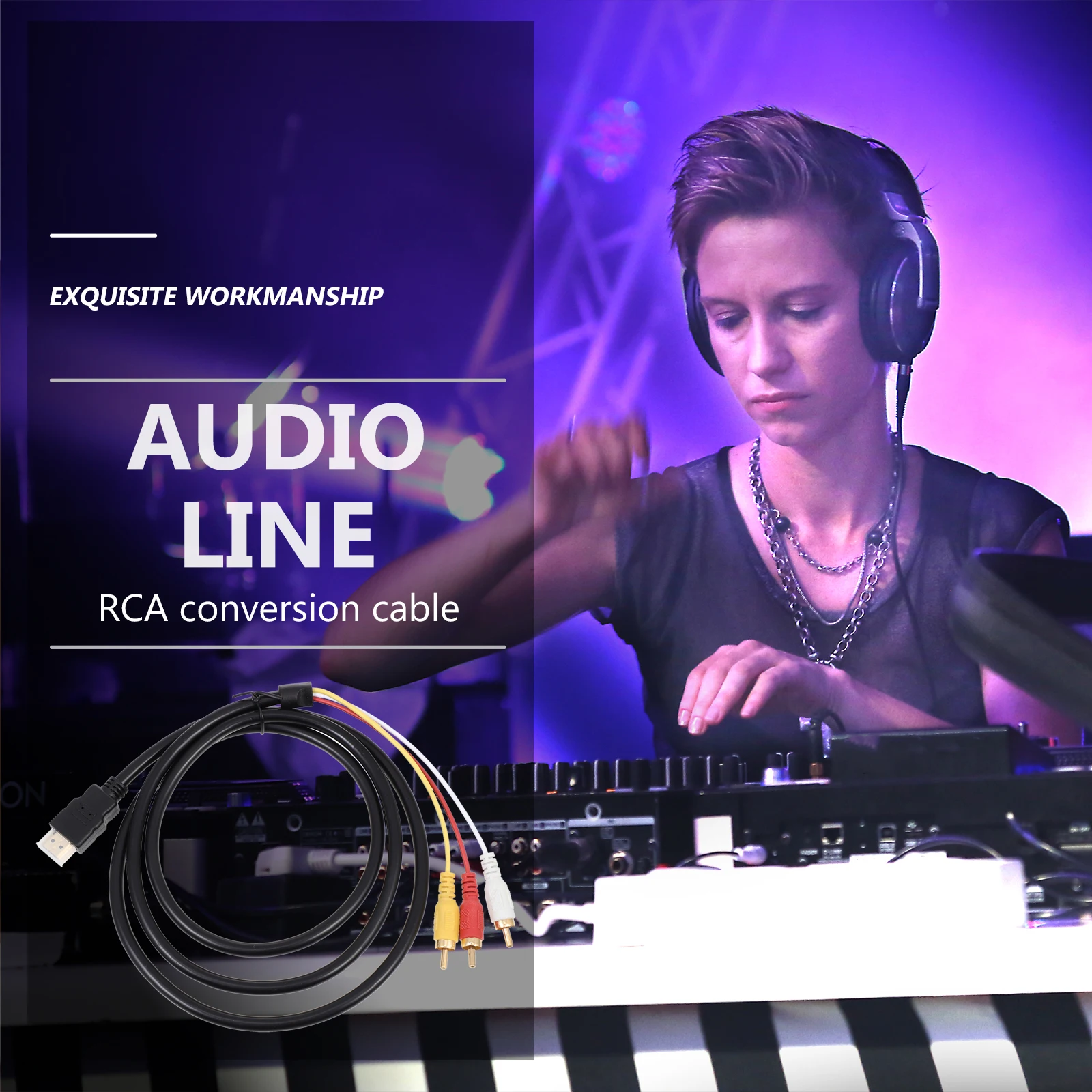 to Av Conversion Cable High Definition Video Audio Adapter Cable No Driver Needed Perfect for Dvd Projector Multimedia