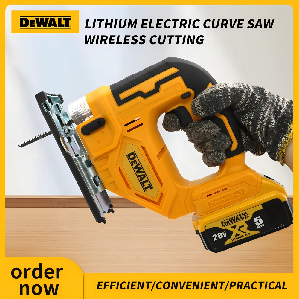 DEWALT Rechargeable Wood Electric Saws  3 Gears Portable Multi-Function Woodworking Handheld Power Tools Curve Cutting Jig Saws