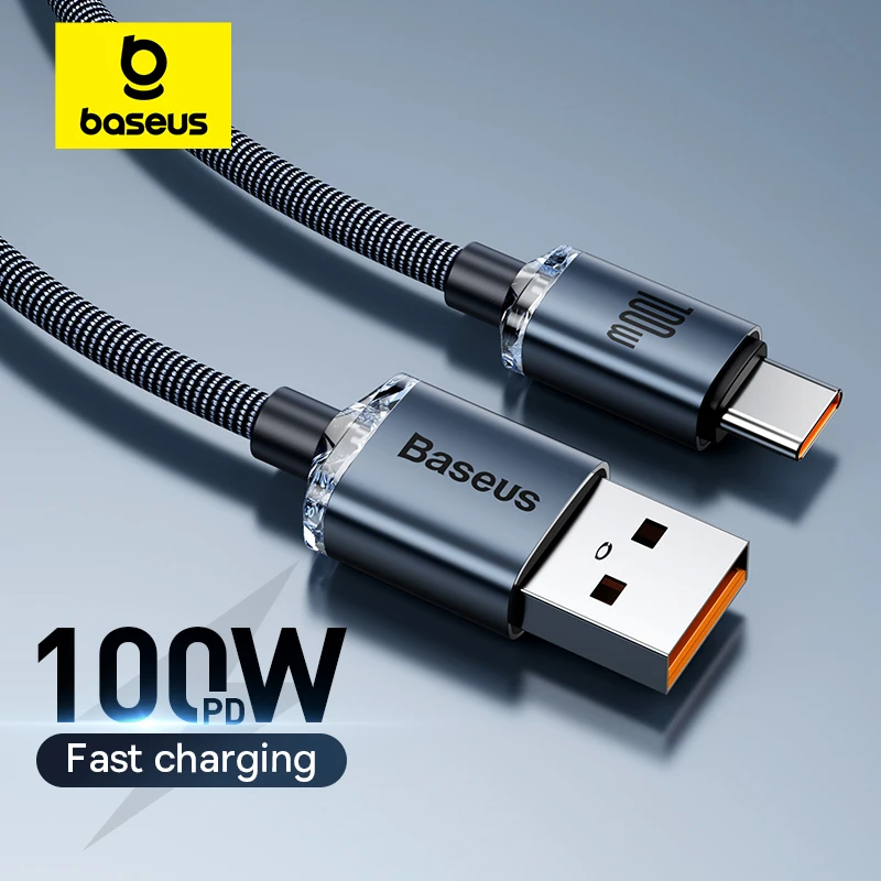 Baseus 6A USB Type C Cable For Realme Huawei P40 Pro 66W Fast Charging Wire USB-C Charger Data Cord For Samsung Oneplus Poco F3