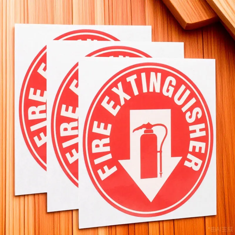 3 Pcs Fire Action Signs Extinguisher Decal for Safety Adhesive Sticker PET Office