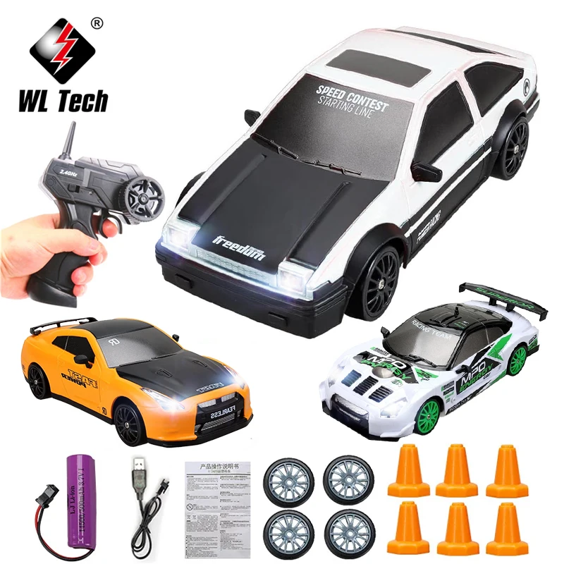 2.4G Rc Drift Car With LED Professional 4WD Remote Control Cars GTR Model AE86 Vehicle Racing Toys for Children Christmas Gifts