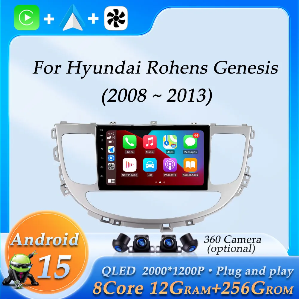 

Car Radio Video Multimedia Audio Player for Hyundai Rohens Genesis 2008 - 2013 Wireless CarPlay DSP Stereo GPS Navi Split Screen