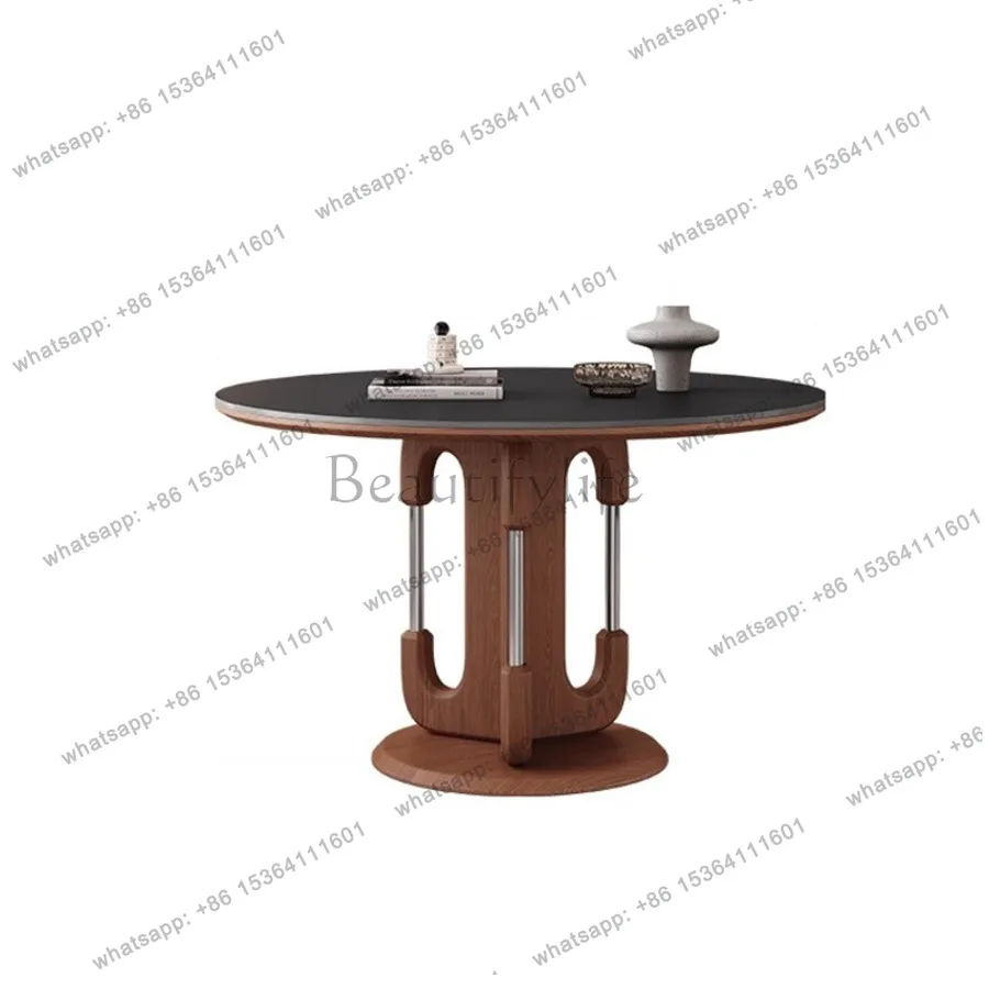 YJ Medieval Zen-style Vintage Dining Tables Round French Retro Dining Tables Nordic Apartment Home Furniture Tavoli Da Pranzo LJ