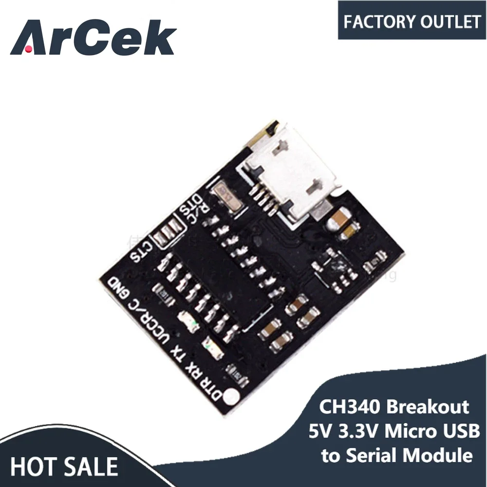 CH340G Breakout 5V 3.3V USB To Serial Module Switch for Arduino Downloader Pro Mini