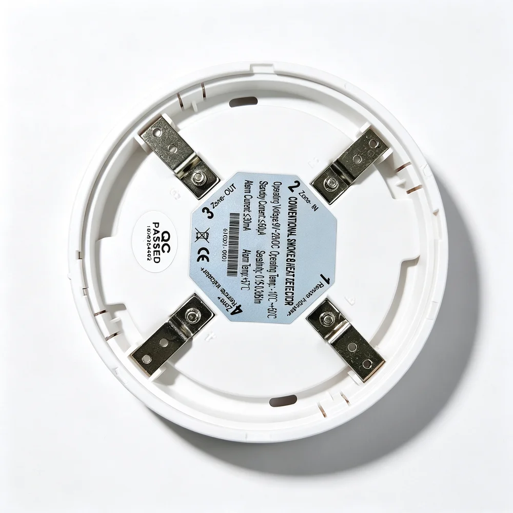 9-28Vdc Two Wire Conventional Smoke And Over 57℃ Heat Detector Relay Output NC/NO Optional Fire Alarm Ceiling Temperature Sensor