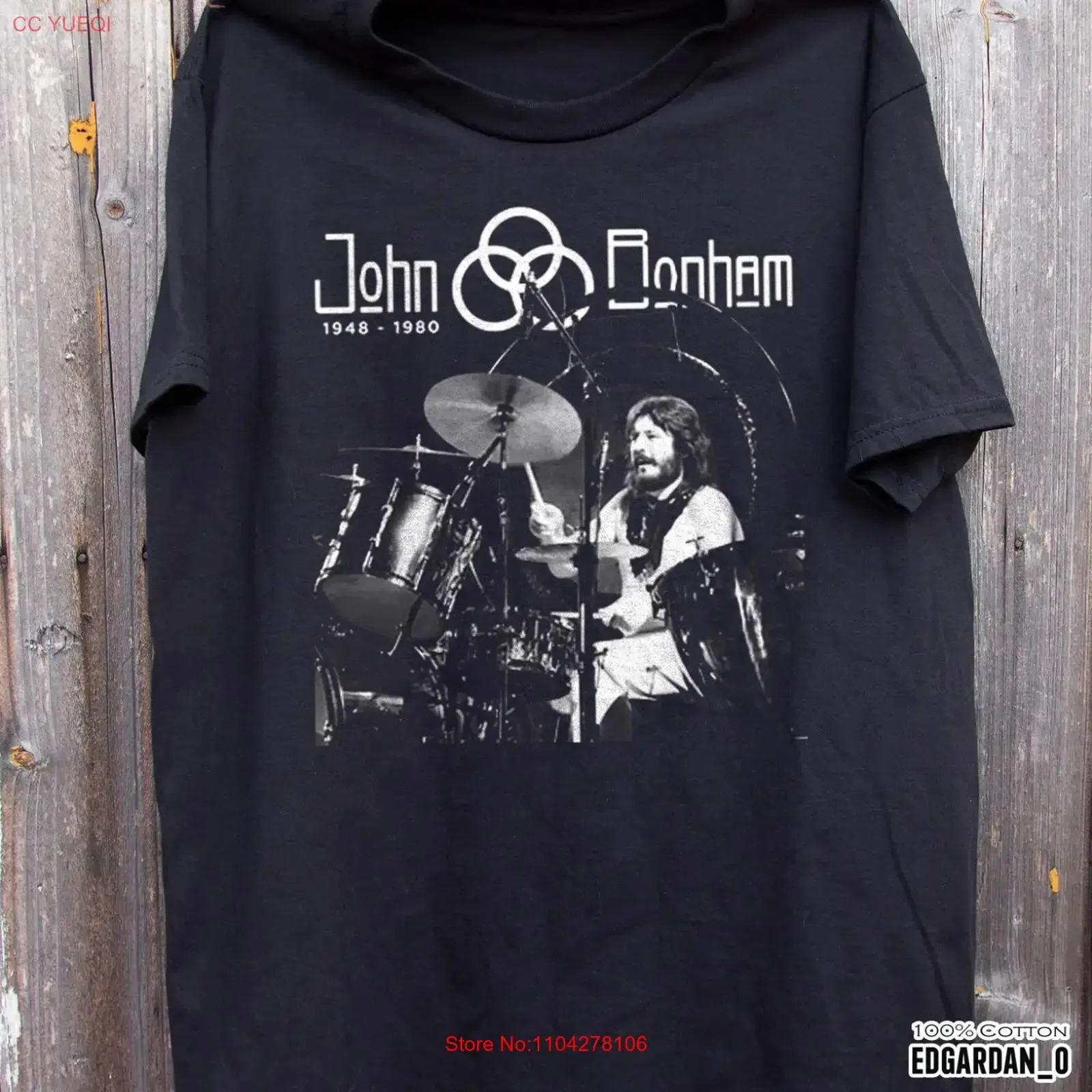 JOHN BONHAM Drummer Legend Black T shirt Size S 5XL vintage Washed graphic Stylish Top For Everyday Wear Comfortable Unisex
