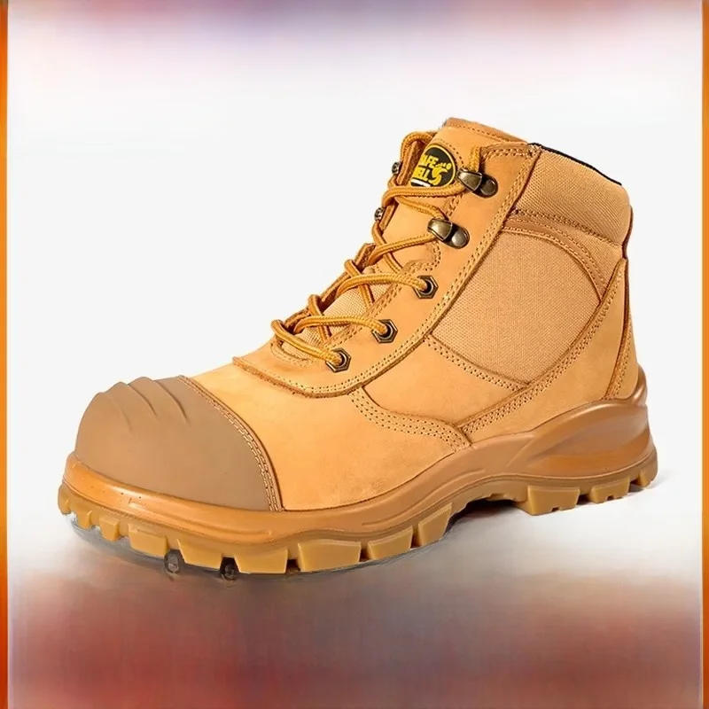High Quality Australian Safety Shoes Steel Toe Anti Crush Anti Piercing Non Slip Wear Resistant Top Layer Cowhide Work Boots