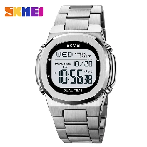 Imagen 2 del producto SKMEI 2004 Reloj Digital de lujo para Hombre, calendario deportivo, relojes de pulsera electrónicos impermeables de acero para Hombre, Reloj despertador Led para Hombre