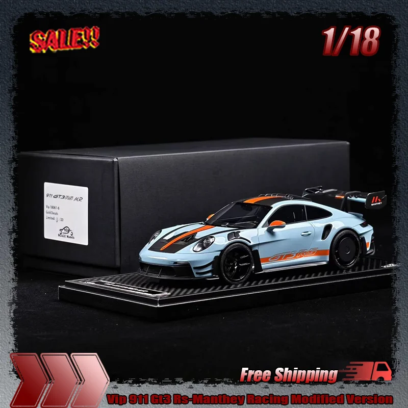 

New In Stock Vip 1:18 911 Gt3 Rs-Manthey Racing Modified Version Simulation Resin Model Customized Toys Collection Gift Ornament