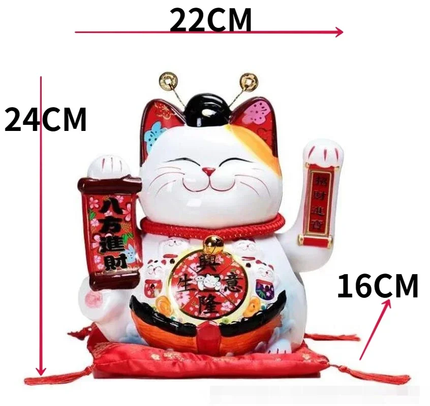 Imagem -02 - Artesanato Acenando Mão Lucky Cat Fortune Gift Maneki Neko Boas-vindas Feng Shui Artesanato Caixa de Dinheiro Home Store Decoração 10