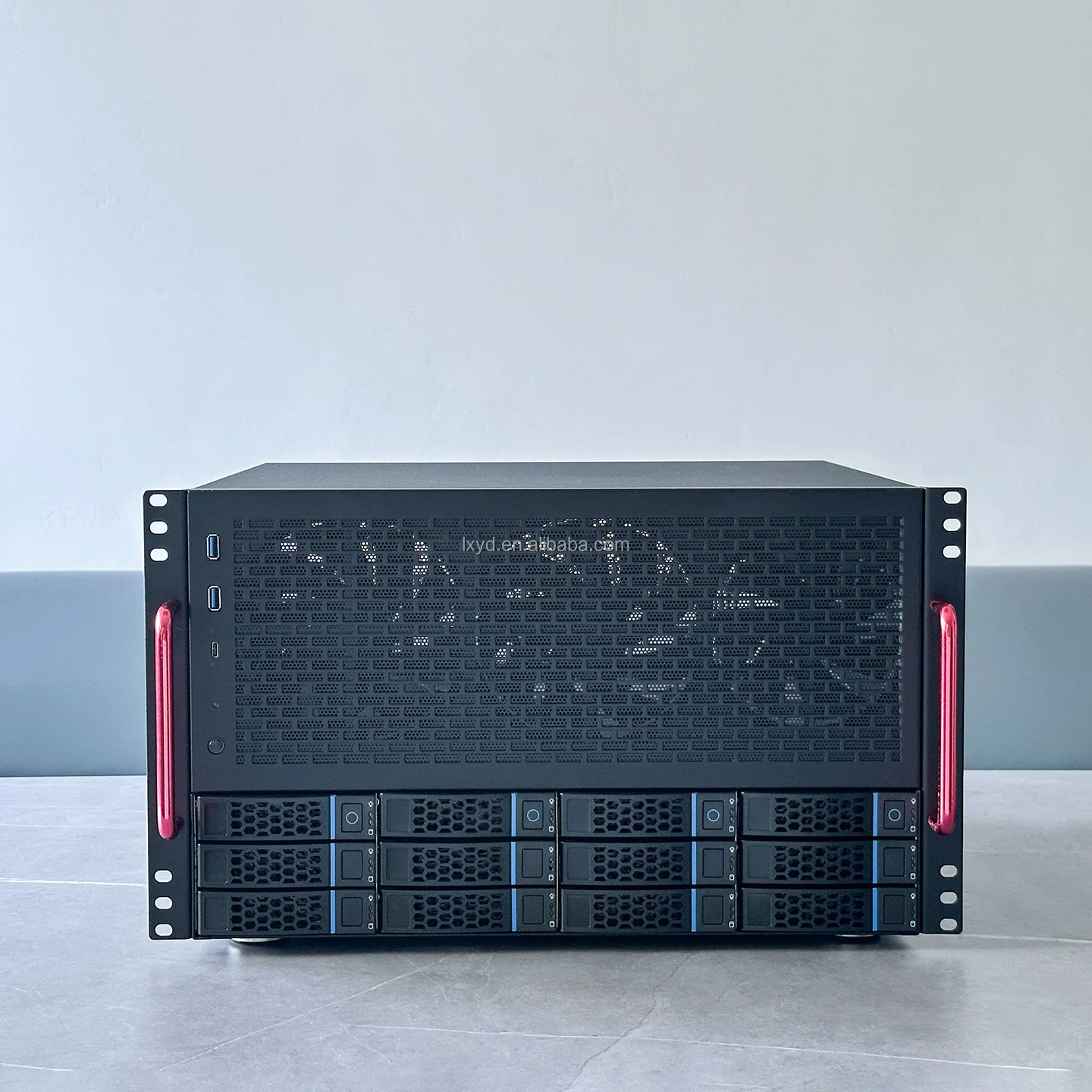 Корпус NAS для домашней лаборатории, 12 отсеков, 6U, для установки в стойку, с поддержкой материнских плат EATX, 8 слотов PCIe, блок питания ATX, готовность к установке AIO и жидкостного охлаждения 360 мм