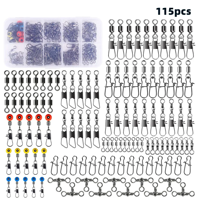 115pcs Fishing Swivel Connecto - Fishing Lure Kit ulasan dan harga