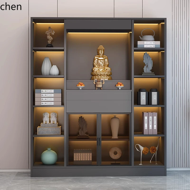 

ZML Solid Wood Buddha Altar Table Shrine Cabinet Home Modern Buddha Cabinet God of Wealth Cabinet