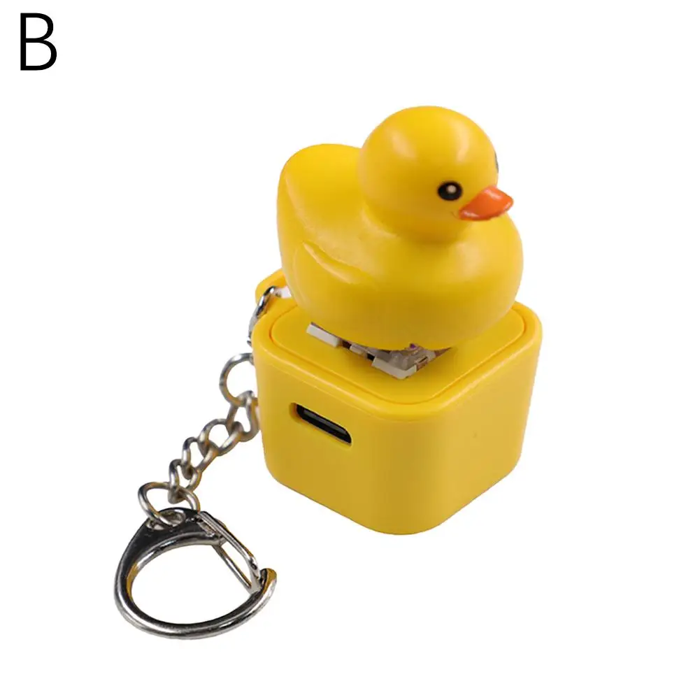 Quacking Duck Croaking Frog Keyboard Fidget LED Light Toys with Sounds,Type-C Rechargeable Stress Relief Keychain view 6
