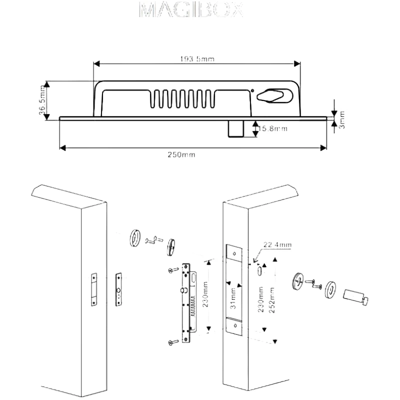 Heavy-Duty 1000KG/2200LB Electric Bolt Lock with Keys for Door Access Control System - Secure Failure Lock