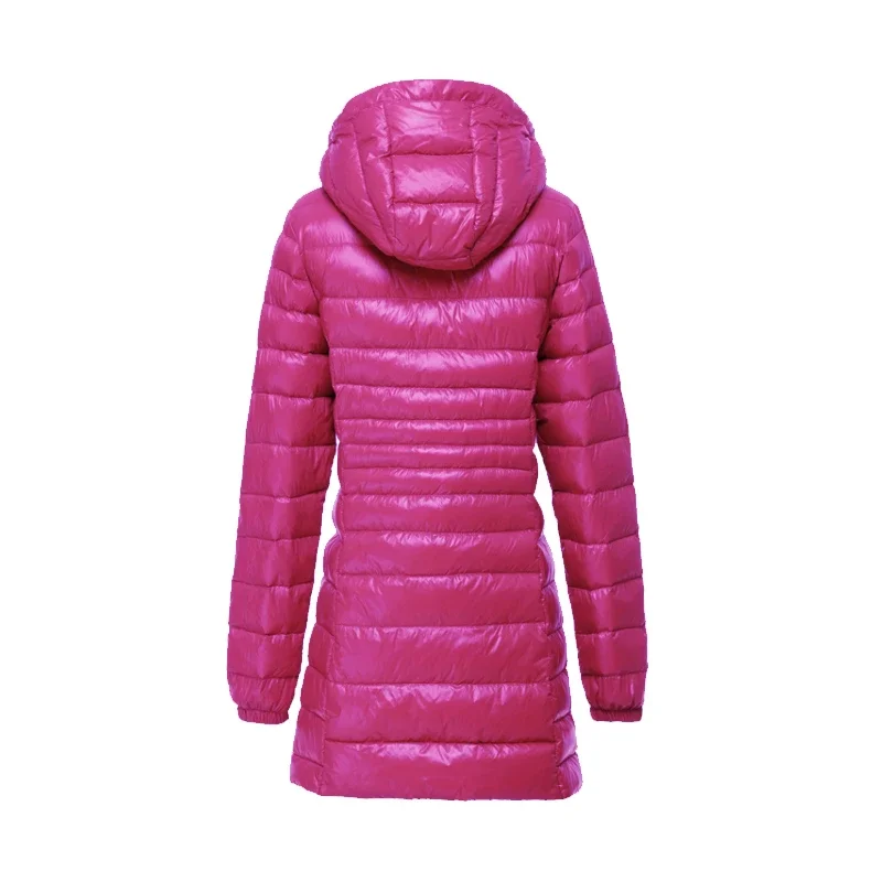 Chaqueta de plumón ultraligera para Mujer, abrigo largo con capucha, talla grande 6XL, X9212