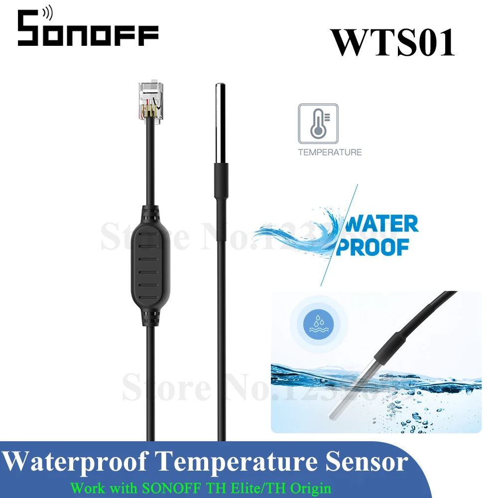 SONOFF WTS01 Temperature Sensor RJ9(4P4C) Sensor Waterproof Connector for Sonoff TH Elite TH Origin Accessory Smart Home Switch