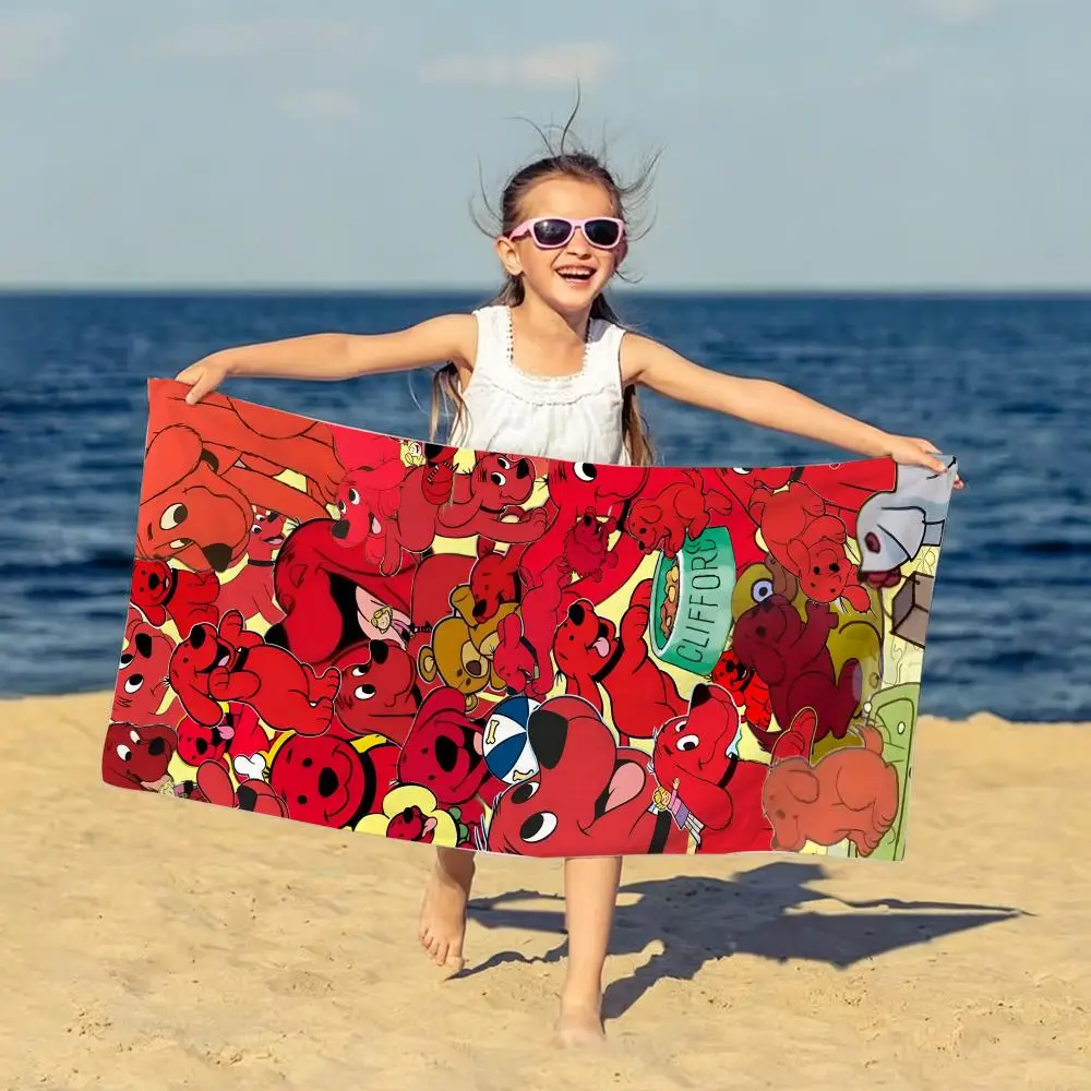Cartoon C-Clifford The Big Red Dogs Towel Multi-purpose Quick Dry Towel Family Outdoor Pool Beach Travel Daily Bath Use - view 4