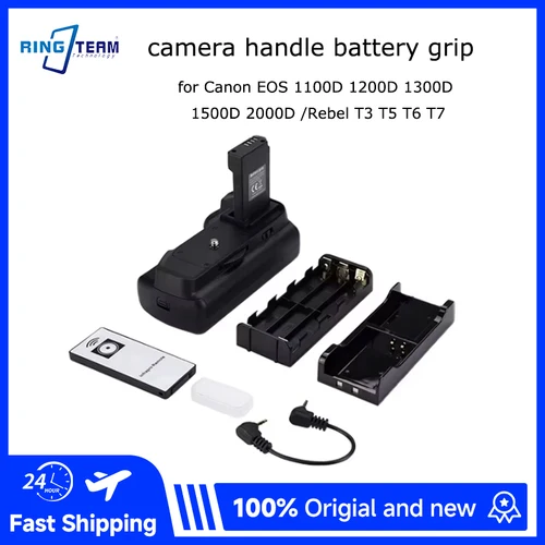 Imagen 1 del producto BG-1100D BG-1100DH Empuñadura Vertical para Batería para Canon Rebel T3 T5 T6 T7 /EOS 1100D 1200D 1300D 2000D con Control Remoto