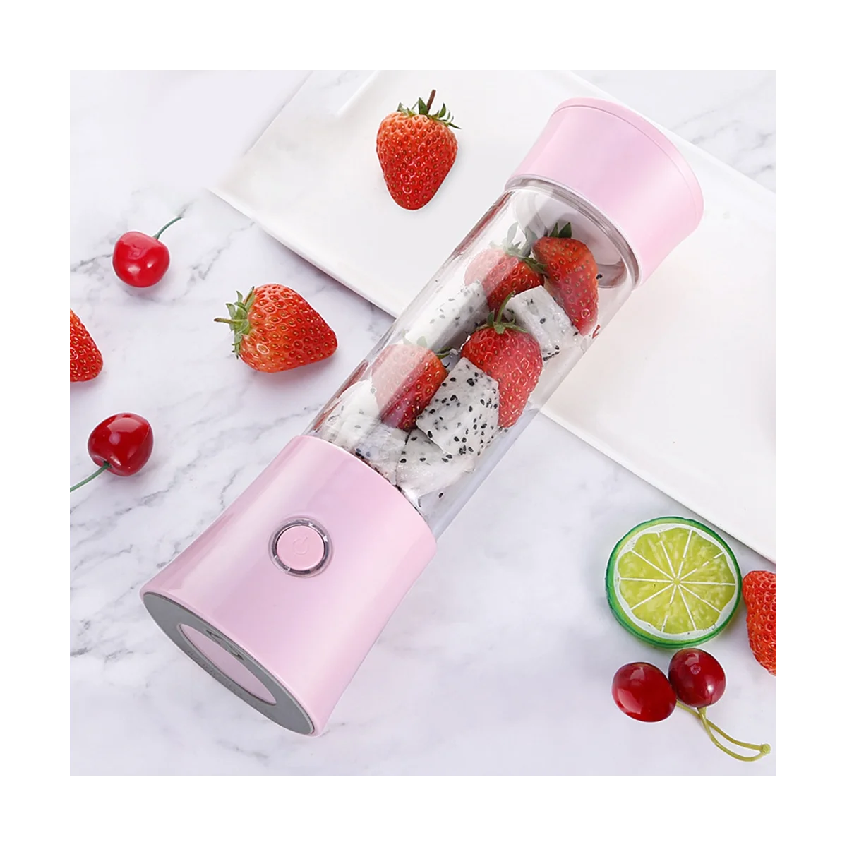 

480Ml Portable USB Charging Fruit Shake Cup Home Quick Juicer Multi-Functional Mini Portable Juicer &Travel-B