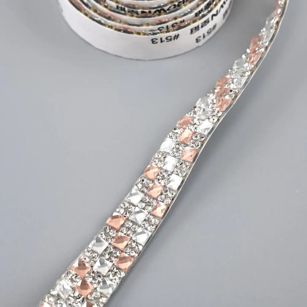 1 Yard Self Adhesive Rhinestones Sticker for Crafts Crystal Diamond Ribbon DIY Sticker Car Phone Camera Trim Decoration 1.2cm