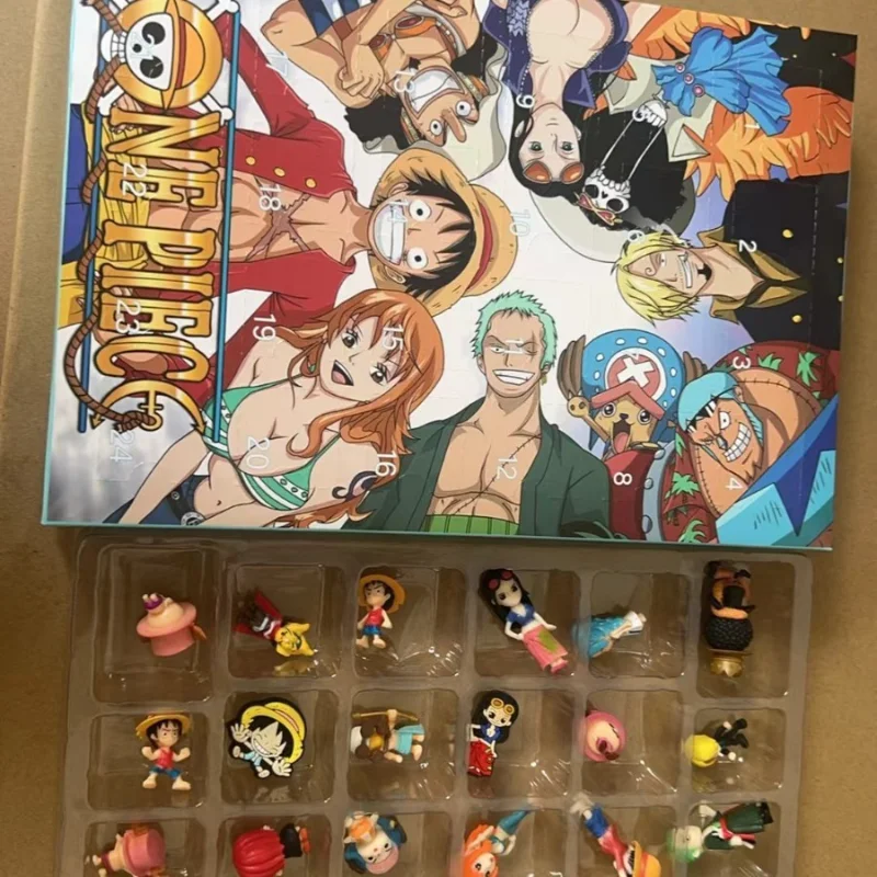 Anime ONE PIECE Christmas Advent Calendar Day Fun 24 Days Halloween Countdown Blind Box Anime Christmas Collection Toy Gifts