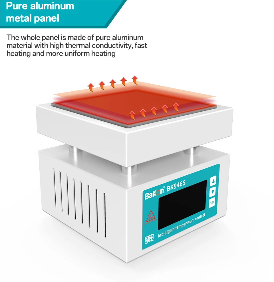 BK946S Heating Table For Mobile Phone Split Screen Thermostat PCB LCD Hot Plate Preheating Table Constant Temperature 100*100mm